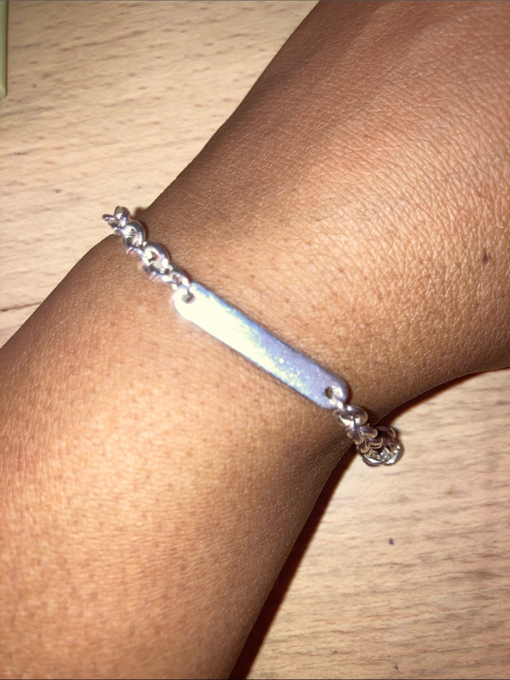 Sterling silver .925 Pandora engravable bar link bracelet - Picture 1 of 8